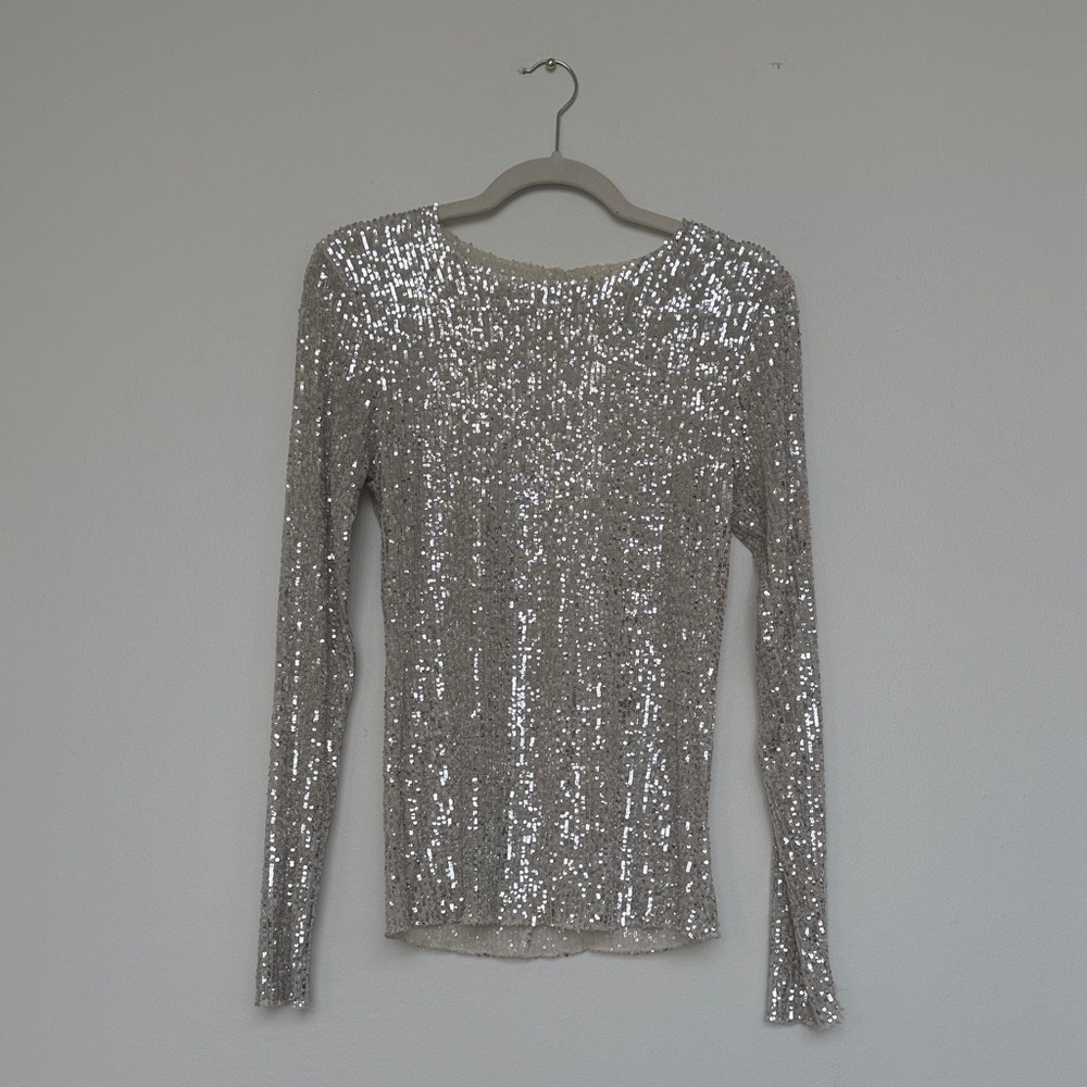 Intimately Free People Sequin Long Sleeve Top